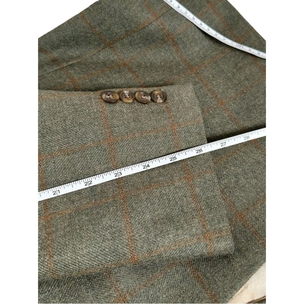 Lauren Ralph Lauren 100% Wool Gray Brown Check Sport Coat Blazer Men’s 44L NWOT